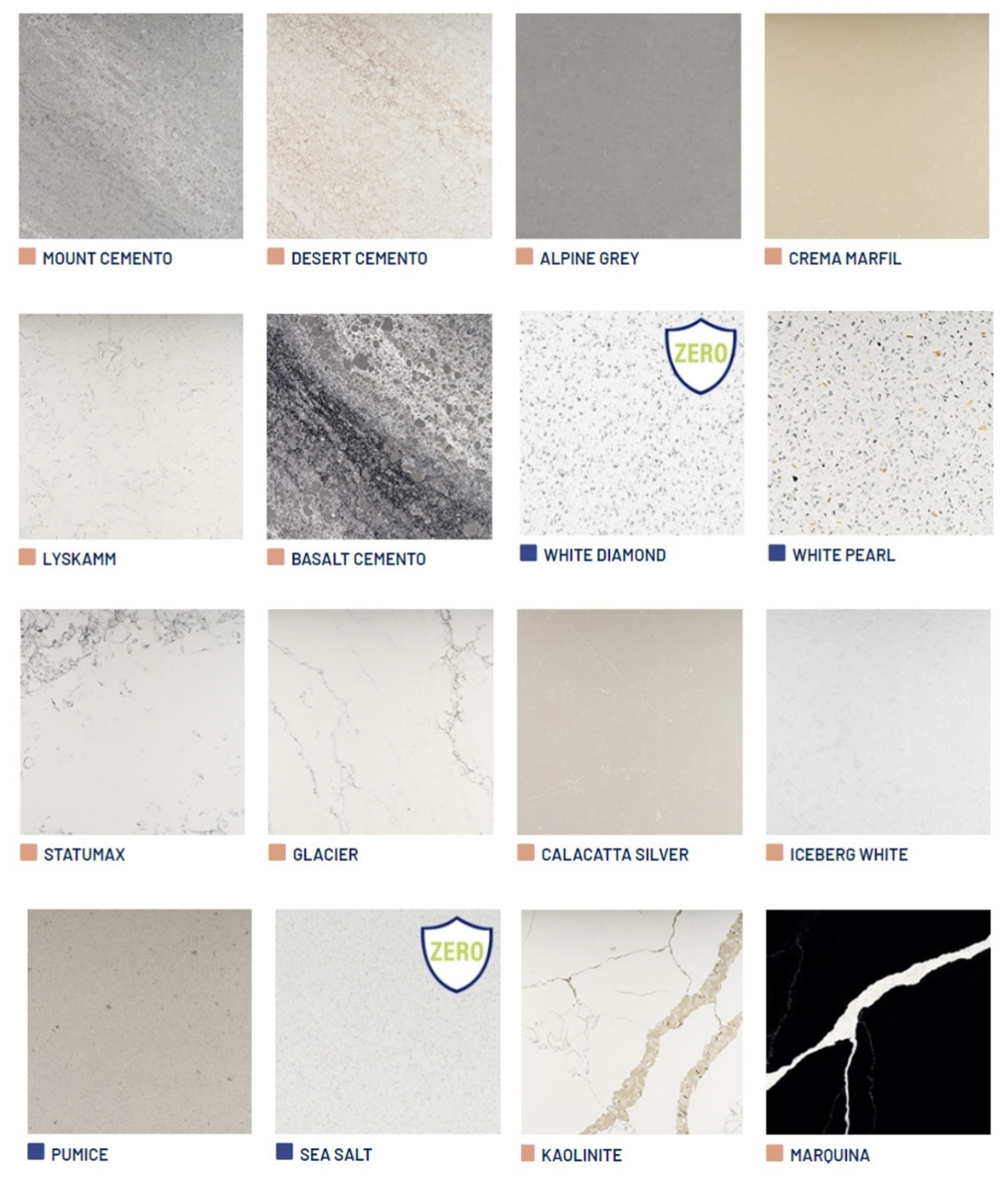 Just some of the colour range from Granite Transformations.